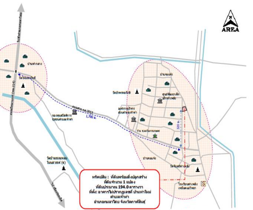 รูป ที่ดินพร้อมสิ่งปลูกสร้าง 194 ตร.วา อำเภอกมลาไสย กาฬสินธุ์ 1.1M - รูปที่ 3/3