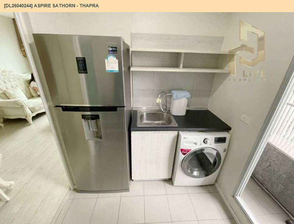 รูป DL26040244 ให้เช่าคอนโด แอสปาย สาทร - ท่าพระ (Aspire Sathorn - Thapra) ใกล้ BTS ตลาดพลู พร้อมเข้าอยู่ โทรด่วน 0614453194 LineID @162cjixi - รูปที่ 6/7