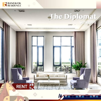 คอนโดให้เช่า :  Condo For Rent 🌃The Diplomat Sathorn, near BTS Surasak, 45K 2BR 70 sqm 💙 Beautiful Room with stunning view 