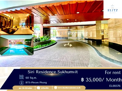 คอนโดให้เช่า : ✨ยกระดับทุกช่วงเวลาของชีวิต…สู่ความสมบูรณ์แบบที่ Siri Residence Sukhumvit 24 หนึ่งในโลเคชันที่ดีที่สุด