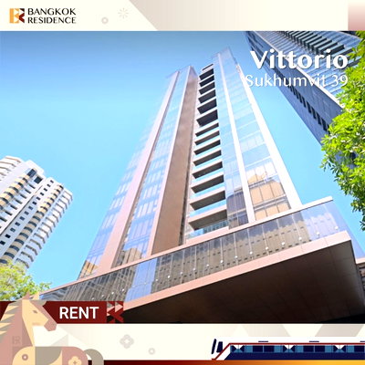 คอนโดให้เช่า :  Vittorio Sukhumvit 39, near BTS Phrom Phong, 150K 2BR 140 sqm 💙 Beautiful Room, High Floor, Great View, Private Lift 