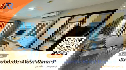 🔥 Amazing value! Condolette Midst Rama 9: unobstructed view, fully furnished and ready to move in. Just 300 meters from MRT Rama 9 station