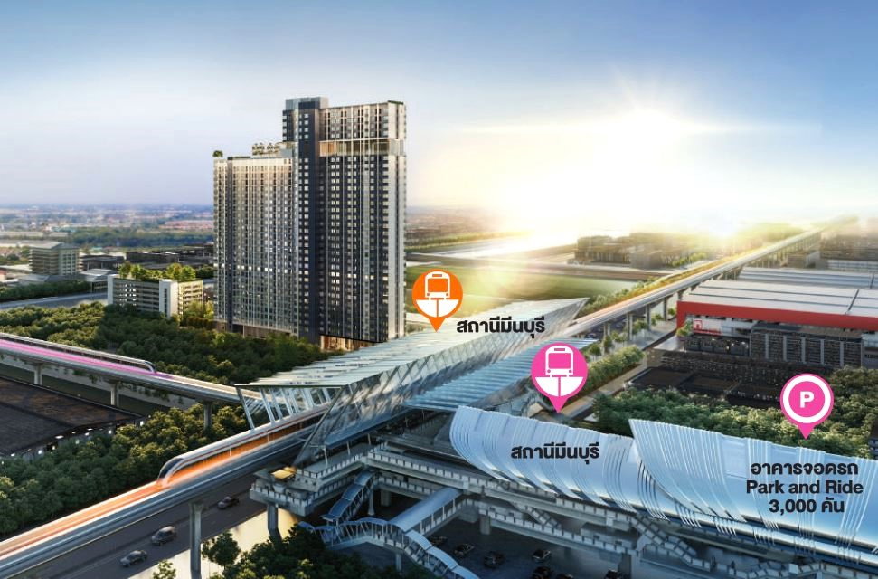 รูป ให้เช่าคอนโดติดรถไฟฟ้า 𝗧𝗛𝗘 𝗢𝗥𝗜𝗚𝗜𝗡 𝗥𝗔𝗠 𝟮𝟬𝟵 𝗜𝗡𝗧𝗘𝗥𝗖𝗛𝗔𝗡𝗚𝗘 2 สาย, 23 ตรม. ห้องใหม่แกะกล่อง ไม่เคยปล่อยเช่า - รูปที่ 6/33