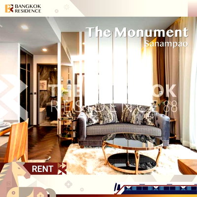 Condos for rent :  Condo For Rent 💎 The Monument Sanampao, near BTS Sanam Pao, 65K 2BR 74 sqm 🛋️ Beautiful Room, Fully Furnished with Appliances 