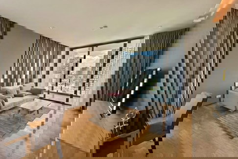 เช่าด่วน ! เลี้ยงสัตว์ได้ ! Aequa Sukhumvit 49, 1 นอน, 1 น้ำ, วิวเมือง, ชั้นสูง 17+, ตกแต่งสไตล์โมเดิร์น ! Code C20230500178 แต่งครบ, พร้อมเข้าอยู่📣