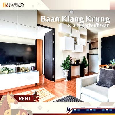 Condos for rent :  Condo For Rent 🌃 Baan Klang Krung Siam Pathumwan, near BTS Ratchathewi, 32K 2BR 67 sqm 🛋️ Fully Furnished, Stylish Room, High Floor