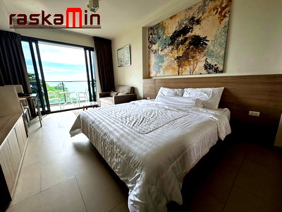 Condos for rent : KT0348📲LineID @556ryccg🏖️STUDIO 38sqm Tower A Low-floor Fully furnished🌊Sea view🏄‍♂️Zire Wongamat North Pattaya