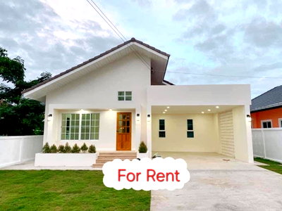 Houses for rent Chiang Mai : Minimalist house for rent in San Phak Wan, Hang Dong. 125 sq m living space, 2 bedrooms, 2 bathrooms.