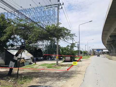 Land for sale 1 rai 1 ngan 47 sqwan, road along the Taling Chan Railway, road along the Prachim Ratthaya Expressway near suan phak road