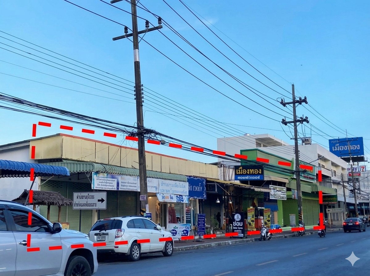 รูป ขายที่ดินพร้อมสิ่งปลูกสร้างเชิงพาณิชย์ 3 งาน 67.50 ตร.ว. ใจกลางย่านธุรกิจ ติดถนนพัฒนาการคูขวาง - รูปที่ 1/6