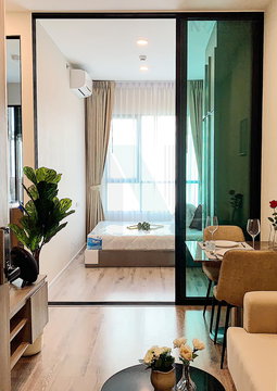 ให้เช่าคอนโด ไนท์บริดจ์ คอลลาจ รามคำแหง อาคาร 1 ชั้น 7 1 ห้องนอน ขนาด 27.00 ตรม ใกล้ เดอะมอลล์ บางกะปิ