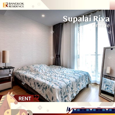 คอนโดให้เช่า :  Condo for rent  Bangkok, Sathon 💎 Supalai Riva Grande, 45K, 99 sq.m., 2 ห้องนอน ห้องสวยเฟอร์ครบ ❤️🌊 