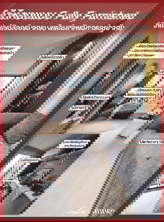 รูป ขายใบจองคอนโด MUSE CONDO SAPHANMAI ทำเลดี เดินทางสะดวก ใกล้ BTS สะพานใหม่ - รูปที่ 10/10