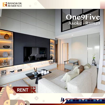 คอนโดให้เช่า :  Condo for Rent 💛 One9Five Asoke-Rama9, near MRT Rama 9, 100K 3BR 110 sqm ✨ Stunning Duplex Unit, Brand New Furniture 