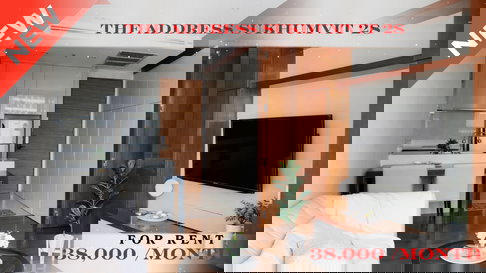 🍀🍀 Fully furnished💝 ให้เช่า📌 ดิ แอดเดรส สุขุมวิท 28(Line:@rent2022)BTS พร้อมพงษ์✨พร้อมเข้าอยู่🔖A09069