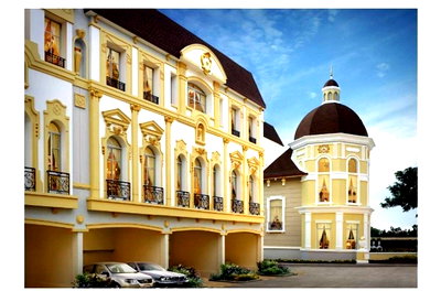 Townhouses for rent Bangkok : 3-storey European-stylefor rent at Baan Klang Krung Grand Vienna Rama 3(Rt-01)