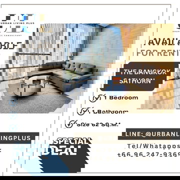 ( UL2604022 ) ✨Tel/Line 096-2479369✨ , FOR RENT The Bangkok Sathorn 1 bedroom, 1 bathroom, high floor, furnished, ready to move in