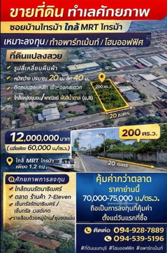 Land for Sale in Prime Location – “Soi Baan Sai Ma” near MRT Sai Ma (Brown Zone Y.8)