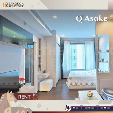 Condo for Rent 🎯 Q Asoke, near MRT Phetchaburi 💚 21K Studio 31 sqm, Beautiful Fully Furnished Unit, Available!