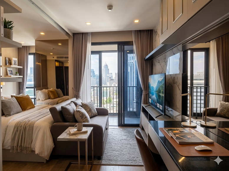 รูป 🔥 ด่วน! ห้องหายาก Ashton Asoke วิวเมืองชั้นสูง ติด MRT 0 เมตร 🔥 - รูปที่ 2/17