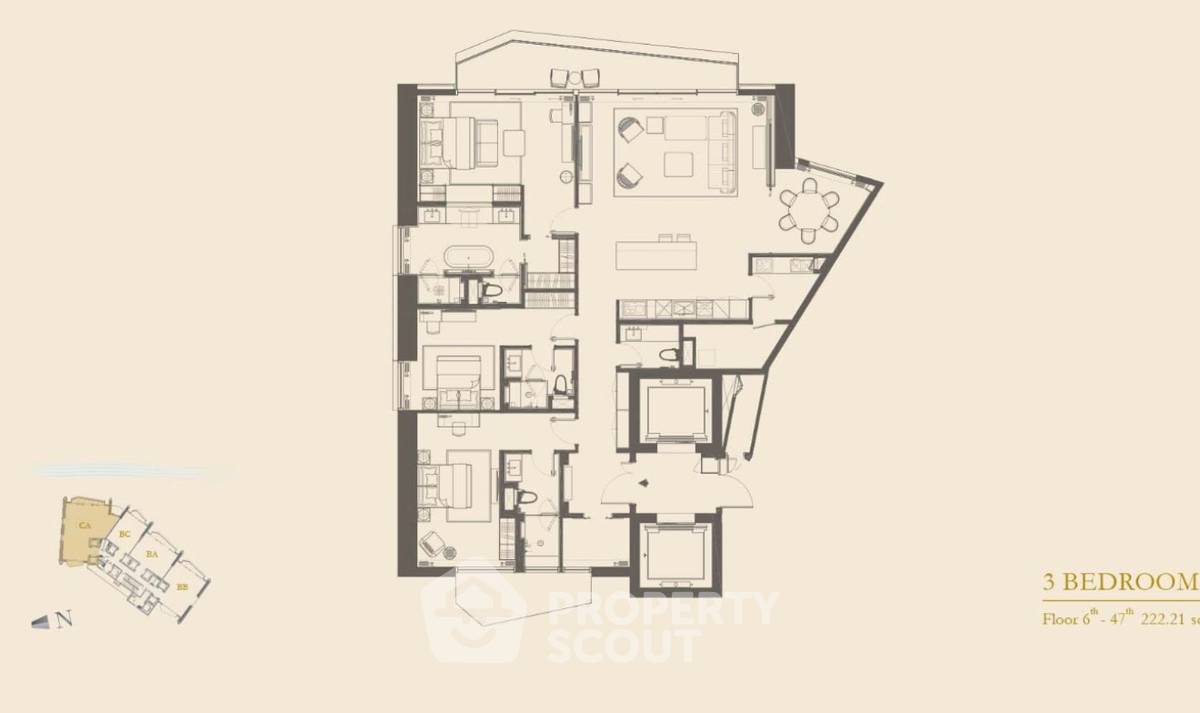 รูป คอนโด 3-ห้องนอน ที่ เดอะ เรสซิเดนซ์ แอท แมนดาริน โอเรียนเต็ล กรุงเทพฯ ใกล้ BTS สะพานตากสิน (ID 2797012) - รูปที่ 9/14