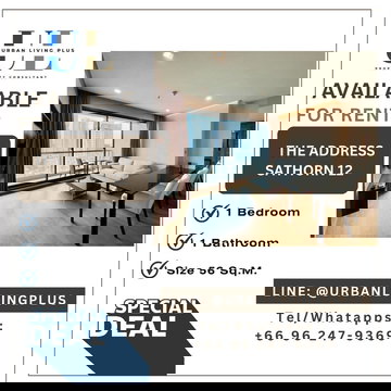 ( UL2604072 ) Tel/Line 096-247-9369✨ FOR RENT The Address Sathorn / 1 bedroom, 1 bathroom, 56 Sq.M. furnished, Special Deal!!