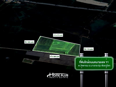 ที่ดิน พิษณุโลก : ที่ดินตำบลวัดตายม 23 ไร่ ใกล้ถนนหมายเลข 11 อำเภอบางกระทุ่ม จังหวัดพิษณุโลก