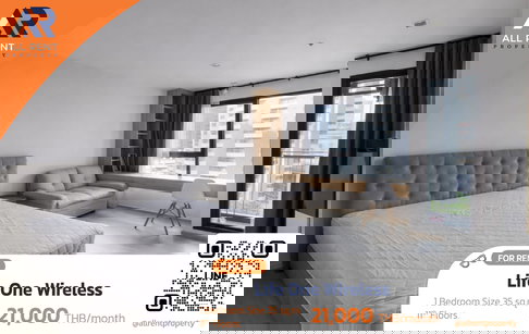 Move-in ready in the heart of the city 💼 Life One Wireless | 1 Bedroom | 35 sq.m. | Floor 11 | 21,000 THB/month