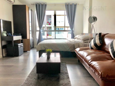 ให้เช่าคอนโด ดีคอนโด แคมปัส รีสอร์ท บางนา อาคาร E ชั้น 7 สตูดิโอ ขนาด 30 ตรม ใกล้ เอแบคบางนา