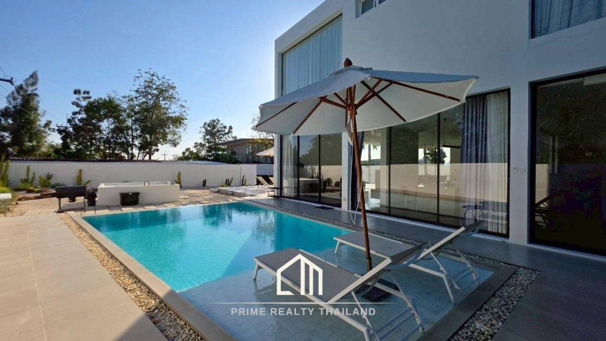 รูป บ้านพักตากอากาศ สไตล์มินิมอล หลังนี้อยู่หัวหิน 88 - รูปที่ 1/39