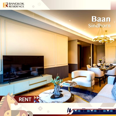 คอนโดให้เช่า :  Ultra Luxury Condo for Rent 💎Baan Sindhorn near BTS Ratchadamri & Lumpini Park, 180K, 2BR, 126 sqm⭐Rare Available Unit, Fully Furnished 