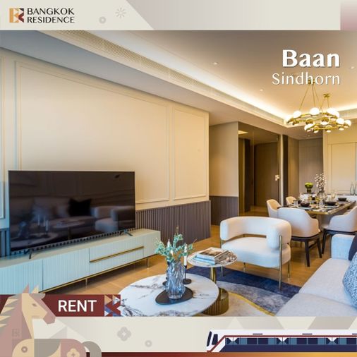 Ultra Luxury Condo for Rent 💎Baan Sindhorn near BTS Ratchadamri & Lumpini Park, 180K, 2BR, 126 sqm⭐Rare Available Unit, Fully Furnished