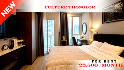 Condos for rent : 🚆 Prime Condo Location For Rent 📌 Culture Thonglor Condominium (Line: @rent2022) | Near BTS Thonglor  ✨ Ready to move in! ✨ 📌 Ref Code: A09971