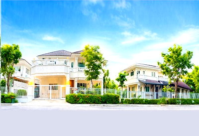 เช่าบ้านเดี่ยว กรุงเทพมหานคร : ใกล้โลตัส สุขาภิบาล3 1.8 กม.5-6นอน 111ตร.วา. เพอร์เฟคเพลส รามคำแหง 164 คฤหาสน์หัวมุม 2ชั้น พร้อมเรือนรับรอง2ชั้น 5-6นอน 111ตร.วา. 410ตร.ม.