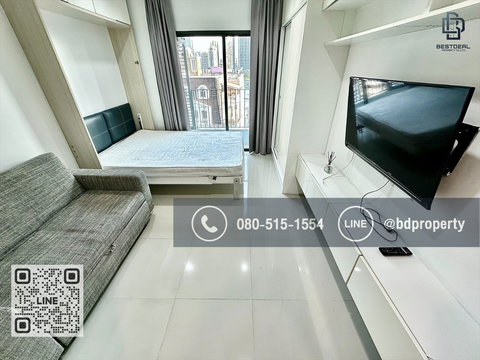 Bestdeal ให้เช่า Studio 22ตรม.ราคา 13,000/เดือนเท่านั้น เฟอร์นิเจอร์และเครื่องใช้ไฟฟ้าครบ “IDEO MOBI RAMA 9” ใกล้MRT และ เซ็นทรัลพระราม 9 เพียง 80 ม.