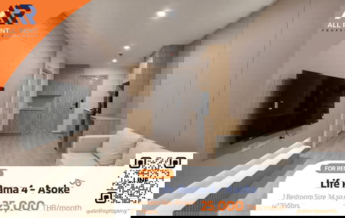 🏢 Condo for rent: Life Rama 4 - Asoke. Excellent facilities, conveniently located near Asoke, Sathorn, and Rama 4