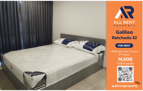 รูปภาพ 🔥 Urgent for rent! Galileo Ratchada 32 1 bedroom, 6th floor, near MRT Lat Phrao / Ratchada, convenient travel, only 14,500/month.