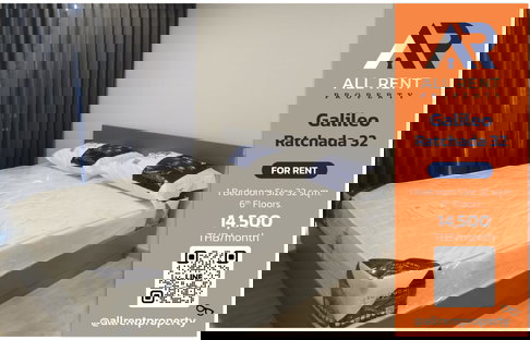 🔥 Urgent for rent! Galileo Ratchada 32 1 bedroom, 6th floor, near MRT Lat Phrao / Ratchada, convenient travel, only 14,500/month.