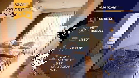 🌿 2BR Pet-Friendly Condo at M Jatujak — Great Price! 🐶🐱 🌿 Bright, airy unit with open view — ready to move in!