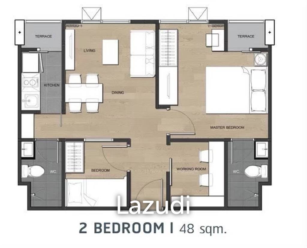 picture 48 sqm 2 Bedroom Condo at Groove Ratchada-Ladprao - 14/14