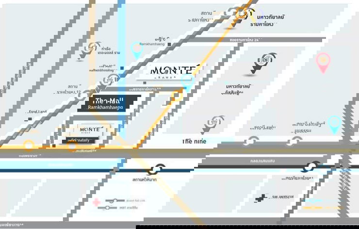 รูป 📌ให้เช่า Monte Rama9 one bedroom 29ตรม 15,000/เดือน 🎀 - รูปที่ 11/15