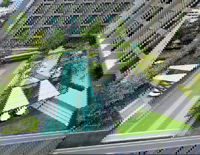 รูป Call : 095-985-4596 คอนโด เดอะ นิช ไพรด์ ทองหล่อ-เพชรบุรี ใกล้ MRT เพชรบุรี 36 ตารางเมตร 1 ห้องนอน ชั้น24 วิวสระว่ายน้ำ ตกแต่งครบ - รูปที่ 7/11