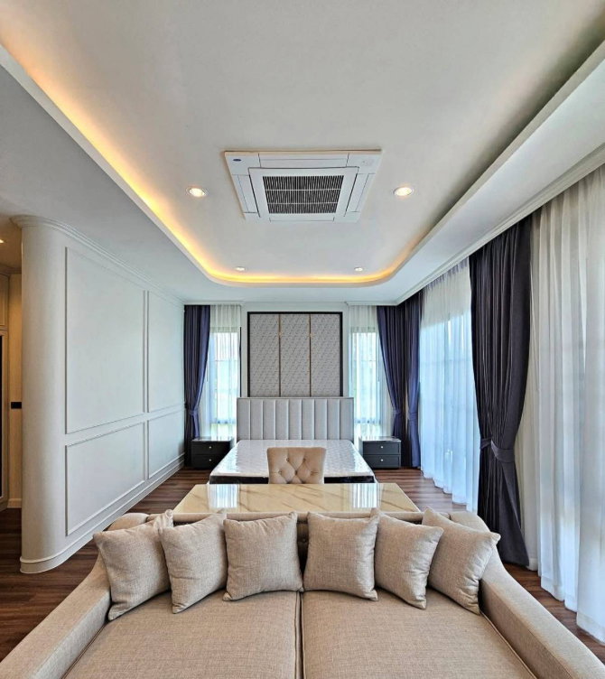 รูป ขายพูลวิลล่าสร้างใหม่ 5 ห้องนอน 6 ห้องน้ำ พร้อมสระว่ายน้ำระบบเกลือ โซนกาดฝรั่ง หางดง-เชียงใหม่ (H417) T.0946511456 - รูปที่ 12/19