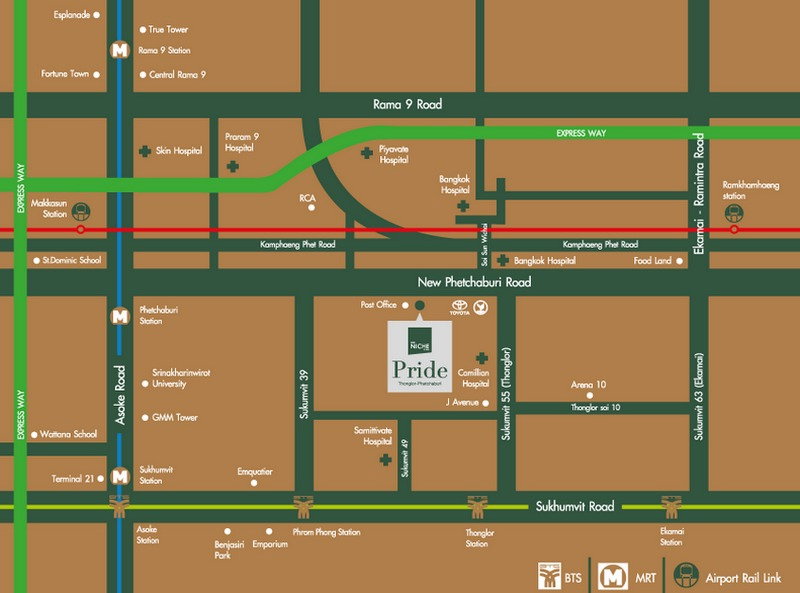 รูป Call : 095-985-4596 คอนโด เดอะ นิช ไพรด์ ทองหล่อ-เพชรบุรี ใกล้ MRT เพชรบุรี 36 ตารางเมตร 1 ห้องนอน ชั้น24 วิวสระว่ายน้ำ ตกแต่งครบ - รูปที่ 10/11