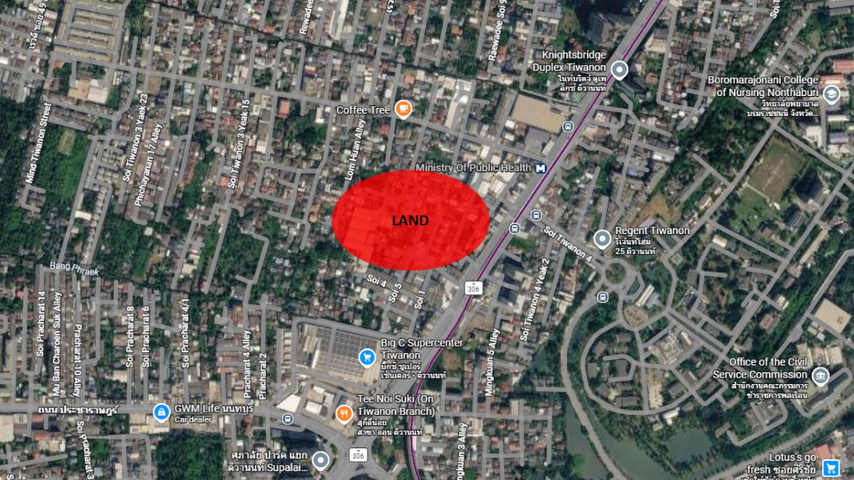 รูป ที่ดินทำเลติวานนท์ ศักยภาพดี เหมาะสำหรับการลงทุนและพัฒนา - รูปที่ 1/1
