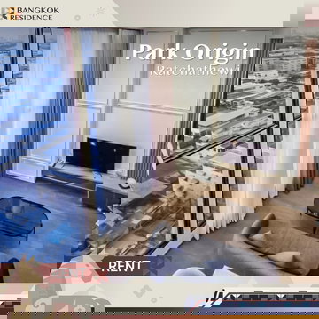  Condo for Rent 🤍 Park Origin Ratchathewi, near BTS Ratchathewi, 55K, 2BR, 60 sqm 🌠 Beautiful Room, Fully Furnished, City View  