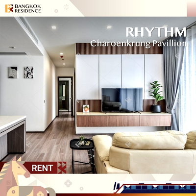เช่าคอนโด ไอคอนสยาม :  Condo for Rent ⭐ RHYTHM Charoenkrung Pavilion, near Charoenkrung 🌠 80K 2BR 100 sqm, High Floor with Great View 