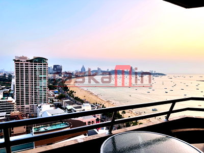 Condos for rent Pattaya Sai 2 : KT0376🏄‍♂️Studio 45sqm High-Floor🏖️Sea view🌴Markland Condo-North Pattaya