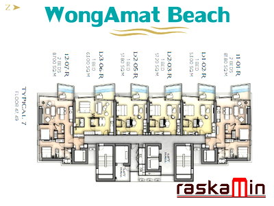 Condos for sale : FQ🗺️KT0231🏖️2Bedroom 88.7sqm Floor 49🌊Sea view Furniture Package🦀AROM Wongamat Beach North Pattaya