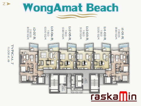 FQ🗺️KT0231🏖️2ห้องนอน 88.7ตรม ชั้น49🌊วิวทะเล พร้อมเฟอร์นิเจอร์🦀AROM อารมณ์ วงศ์อมาตย์ พัทยาเหนือ
